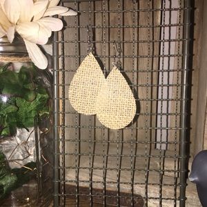 Burlap Teardrop Earrings